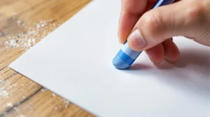 a quoi sert la partie bleue de la gomme